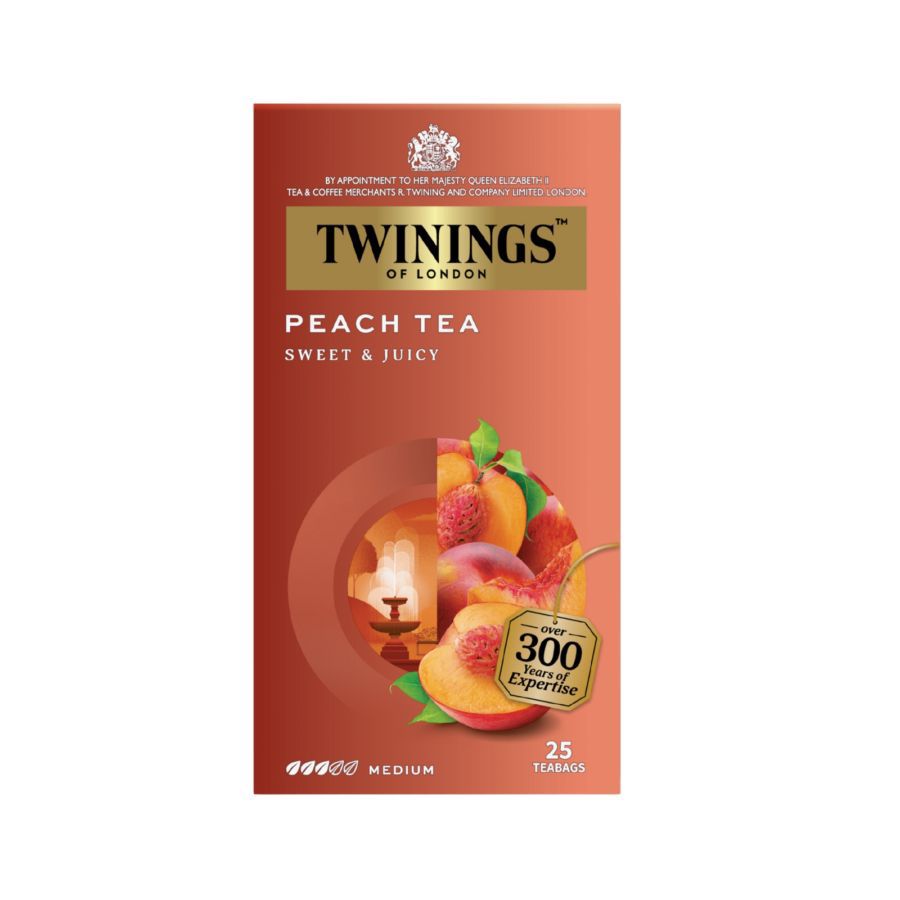 Twinings Peach Tea Flavoured Teh Celup 25bags