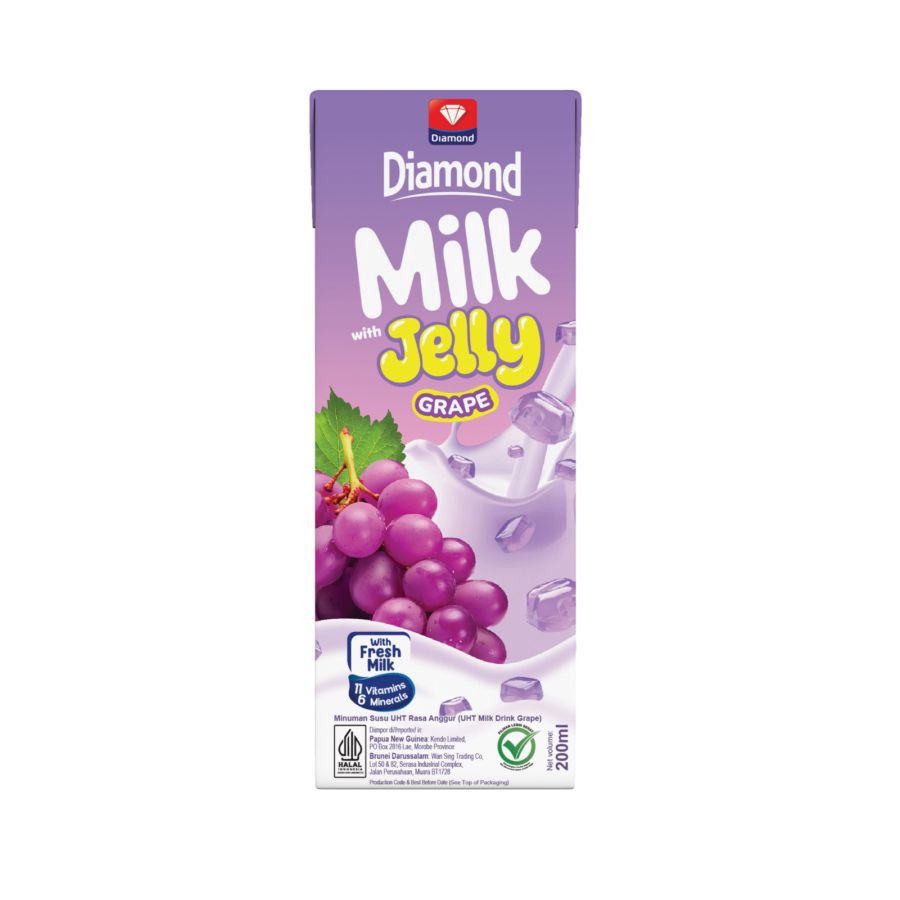 Diamond Milk Jelly Grape Susu UHT 200ml