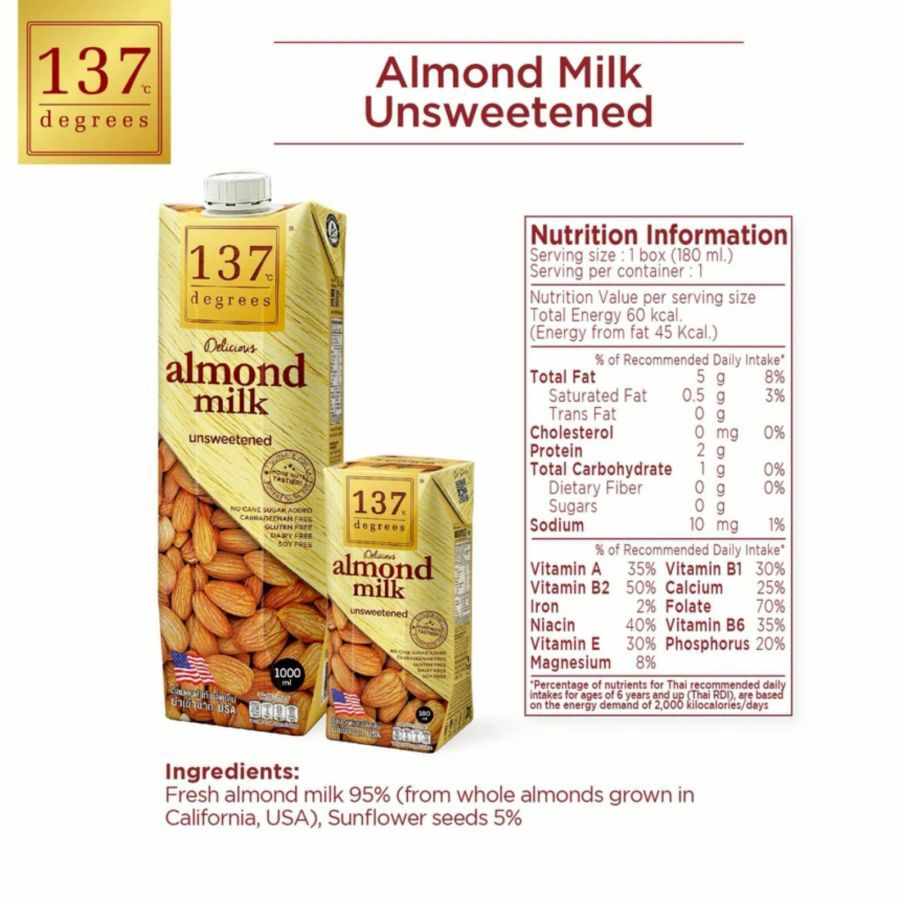 137 Degrees Almond Milk Original Unsweetened