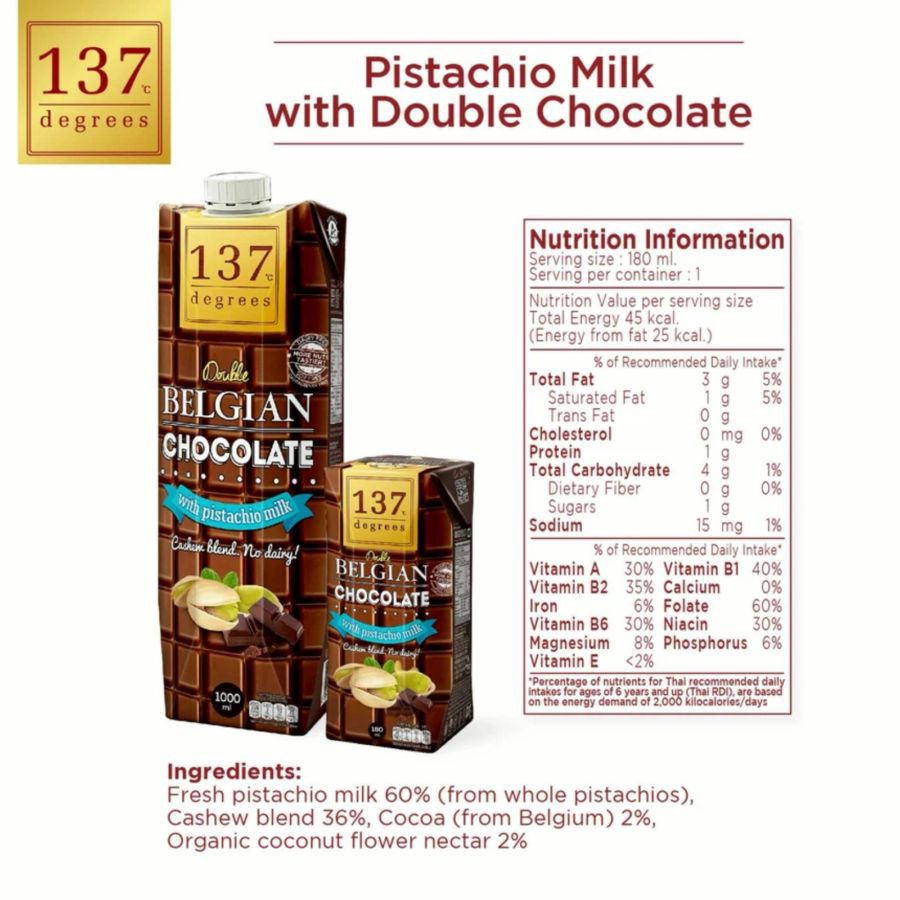 137 Degrees Pistachio Milk Belgian Choco 180ml