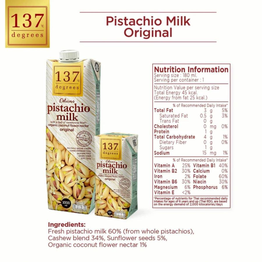 137 Degrees Pistachio Milk Original 180ml
