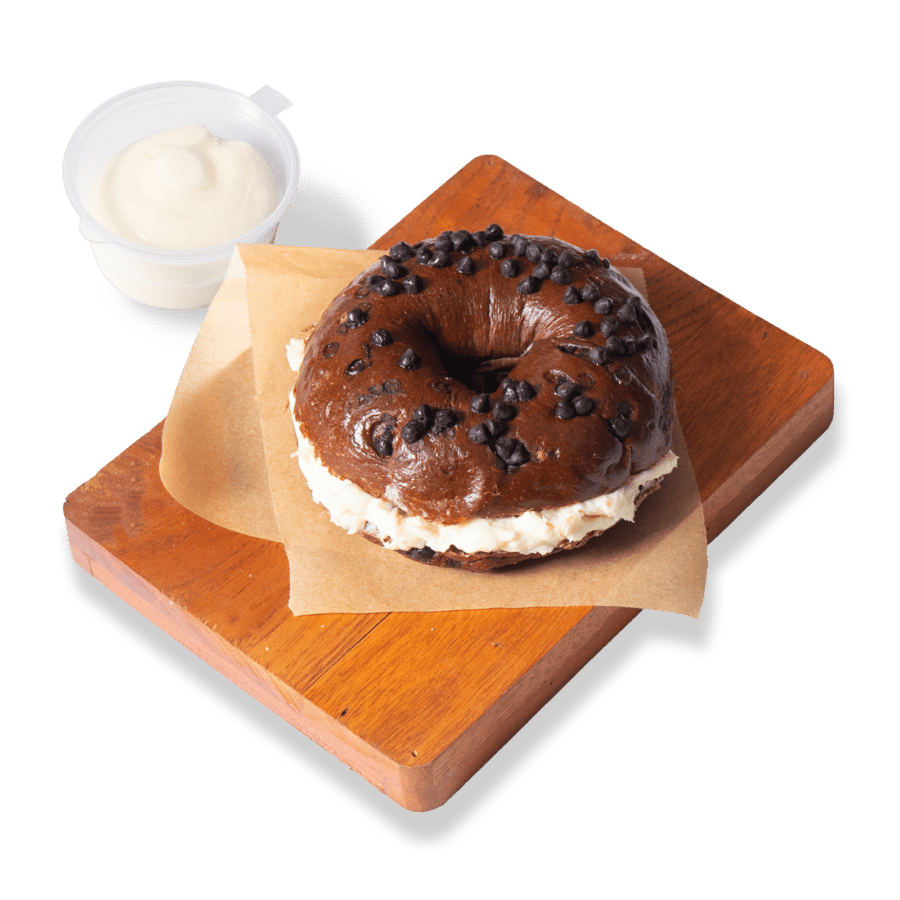 Bagel Double Chocolate + Cream Cheese 1pcs