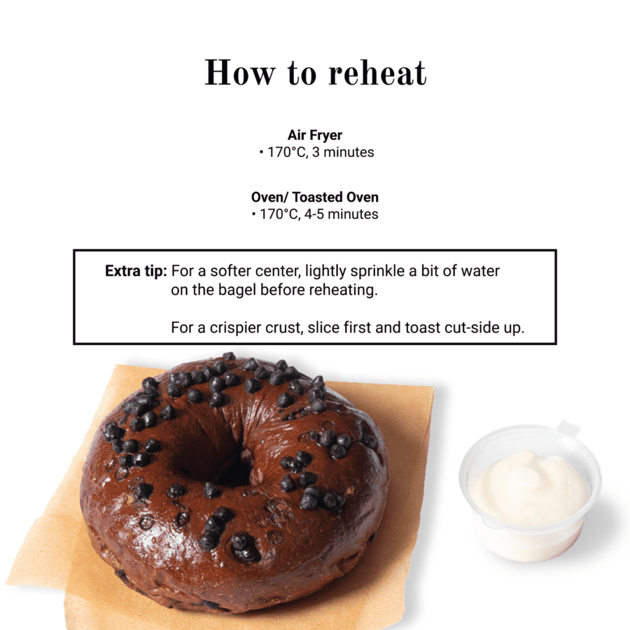 Bagel Double Chocolate + Cream Cheese 1pcs