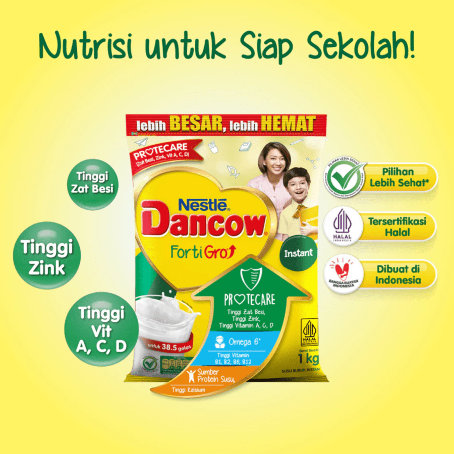 Dancow Fortigro Susu Bubuk Pouch 1000gram