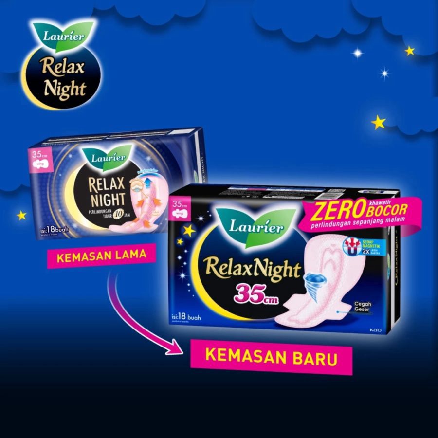 Laurier Relax Night Wing 35 cm Pembalut Kewanitaan 18pads
