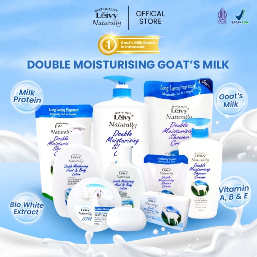Leivy Naturally Double Moisturising Shower Cream Pouch 900ml