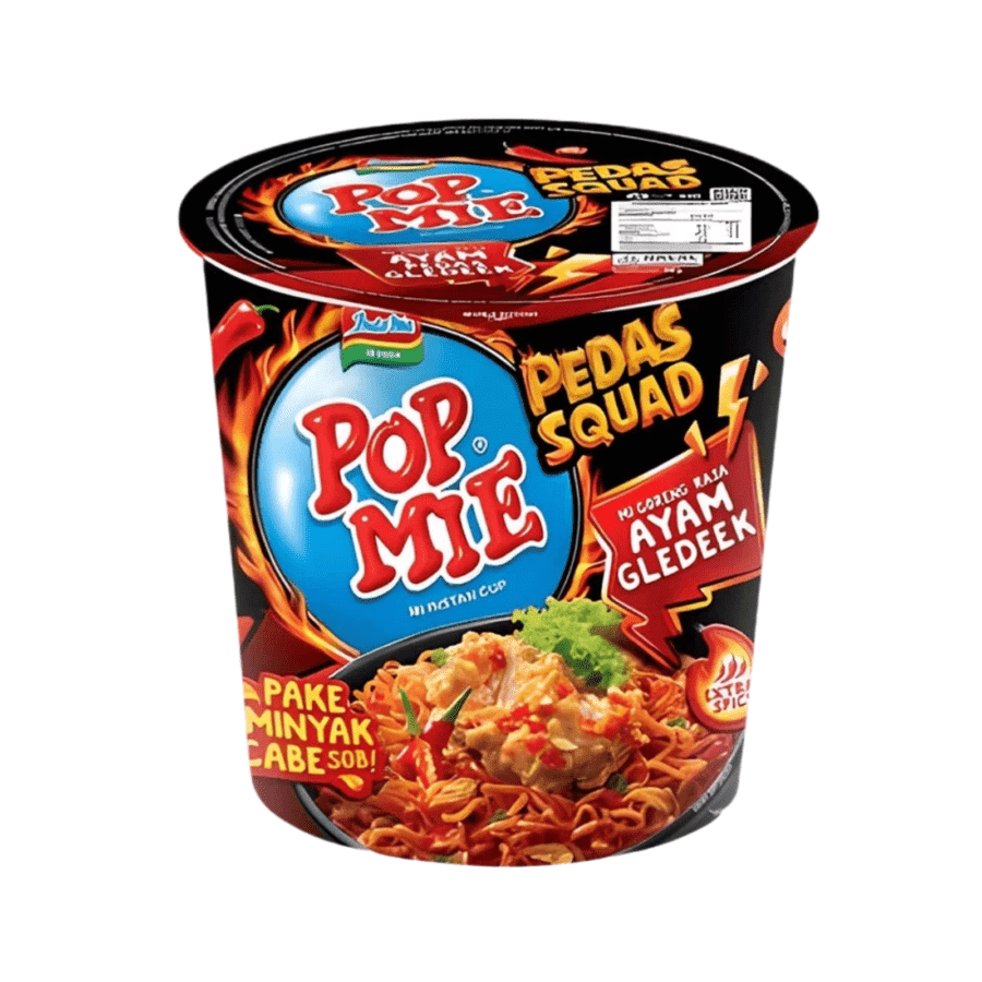 Pop Mie Goreng Ayam Pedas Gledeek Mie Instan Cup 75gram
