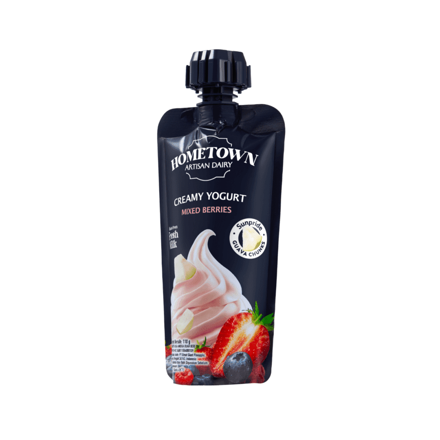 Hometown Artisan Dairy Creamy Yogurt Squeeze Mixed Berries 110gram