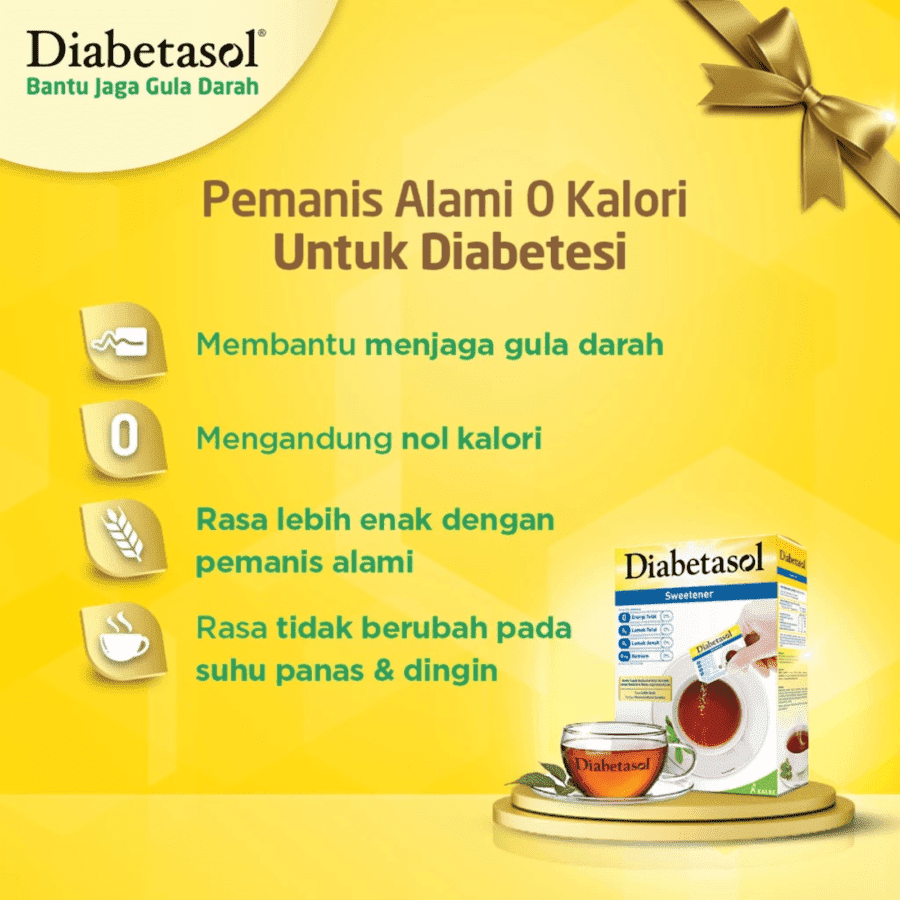 Diabetasol Sweetener No Calories 100 sachets x 1.5gr 150gram