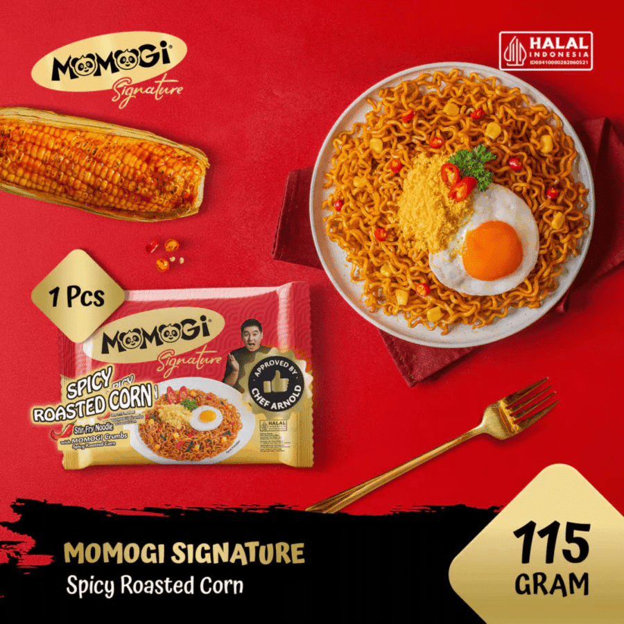 Momogi Signature Spicy Roasted Corn Mie Instan 115gram