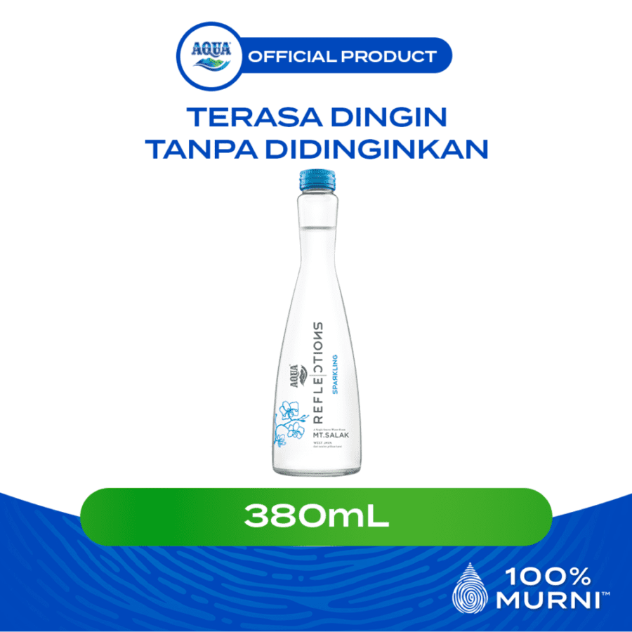 AQUA Reflections Sparkling Water Glass Bottle 380ml