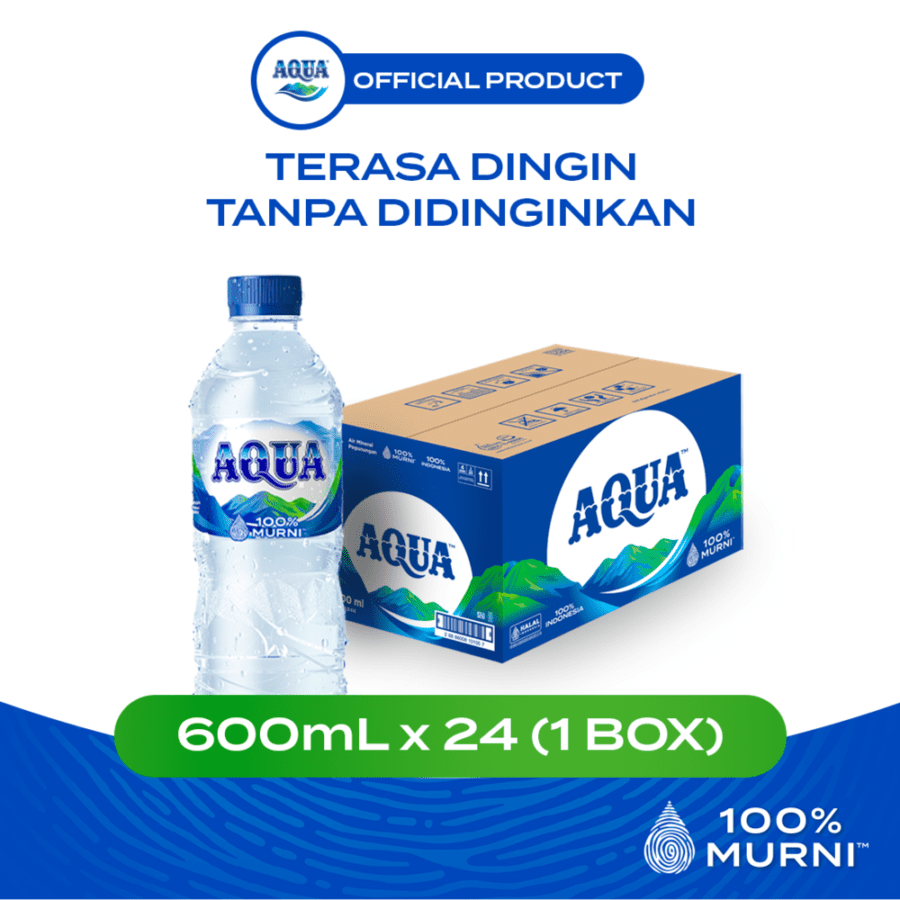 AQUA Air Mineral Botol Dus 600ml 24pcs