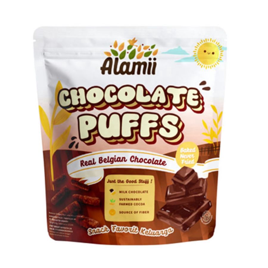 Alamii Chocolate Puffs Snack Bayi 1+ Tahun 30gram