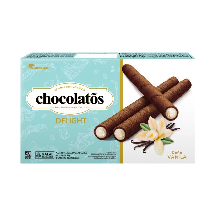Chocolatos Delight Vanilla Wafer Roll 90gram