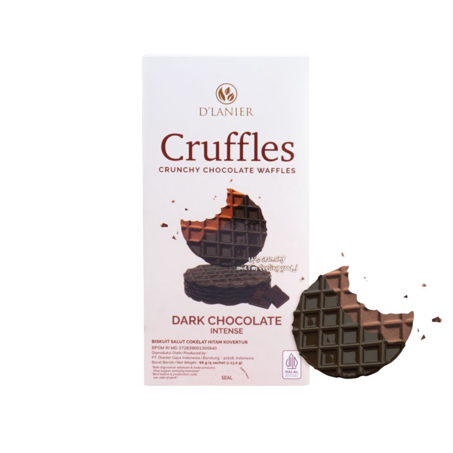 D'Lanier Dark Chocolate Intense Cruffles isi 5sachet 66 gram 66gram
