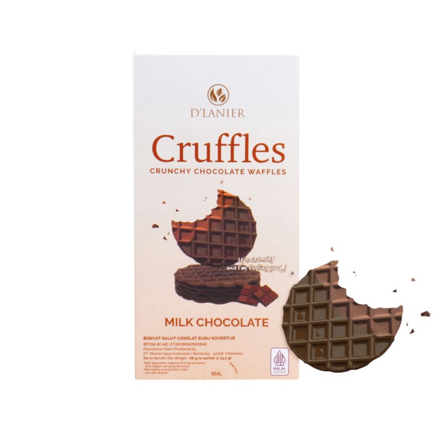 D'Lanier Milk Chocolate Cruffles isi 5 sachet 66gram 66gram