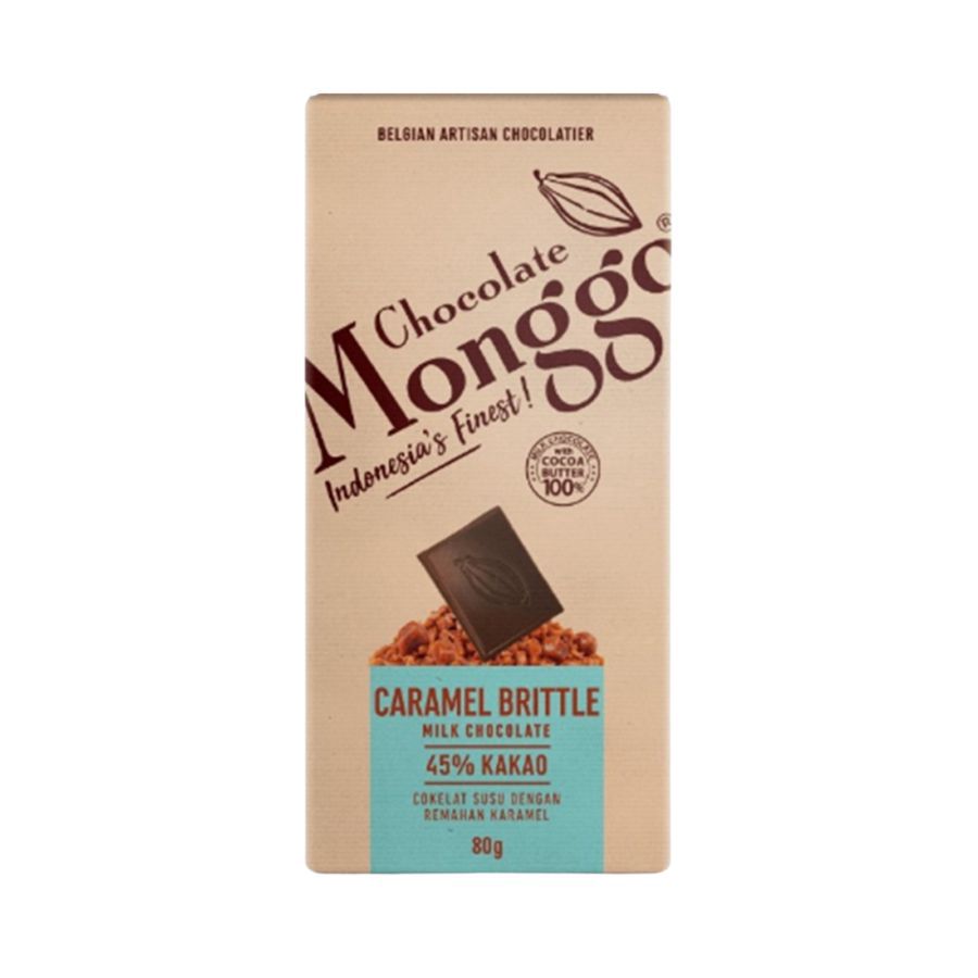 Monggo Chocolate Tablet with Caramel Brittle 80gram