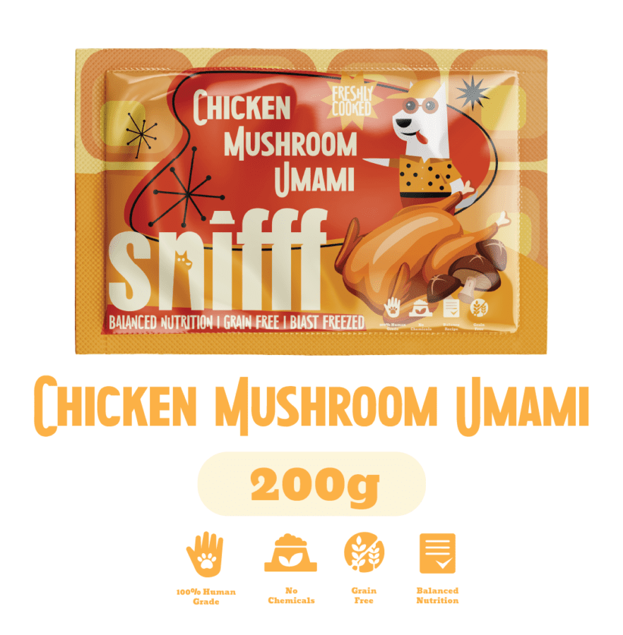 SNIFFF Bowl Chicken Mushroom Umami Makanan Anjing Basah