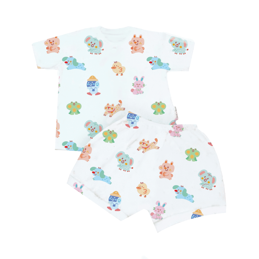 Pajama Baby Short Animal White 1-2 Years Astro Kids x Carrol