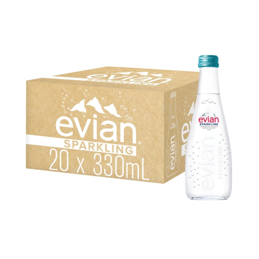 Evian Sparkling Mineral Water Glass Dus 330ml 20pcs