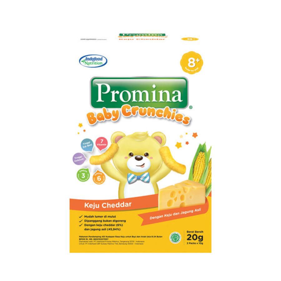 Promina Crunchies Keju Cheddar Snack Bayi 8+ Bulan 20gram