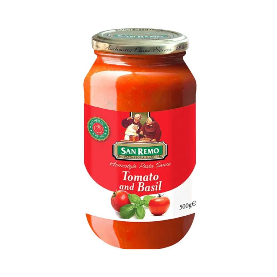 San Remo Homestyle Pasta Sauce Tomato & Basil 500gram