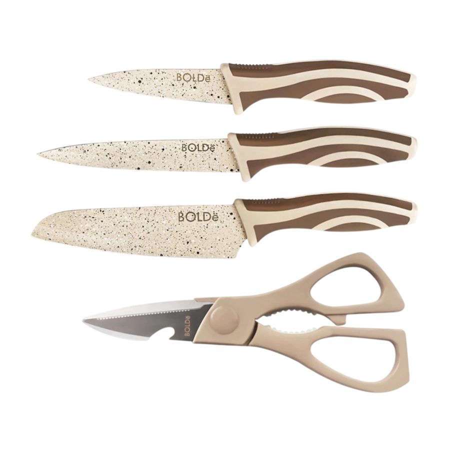 BOLDe Knives + Scissor Set Super Utensil Electra Beige 1pcs