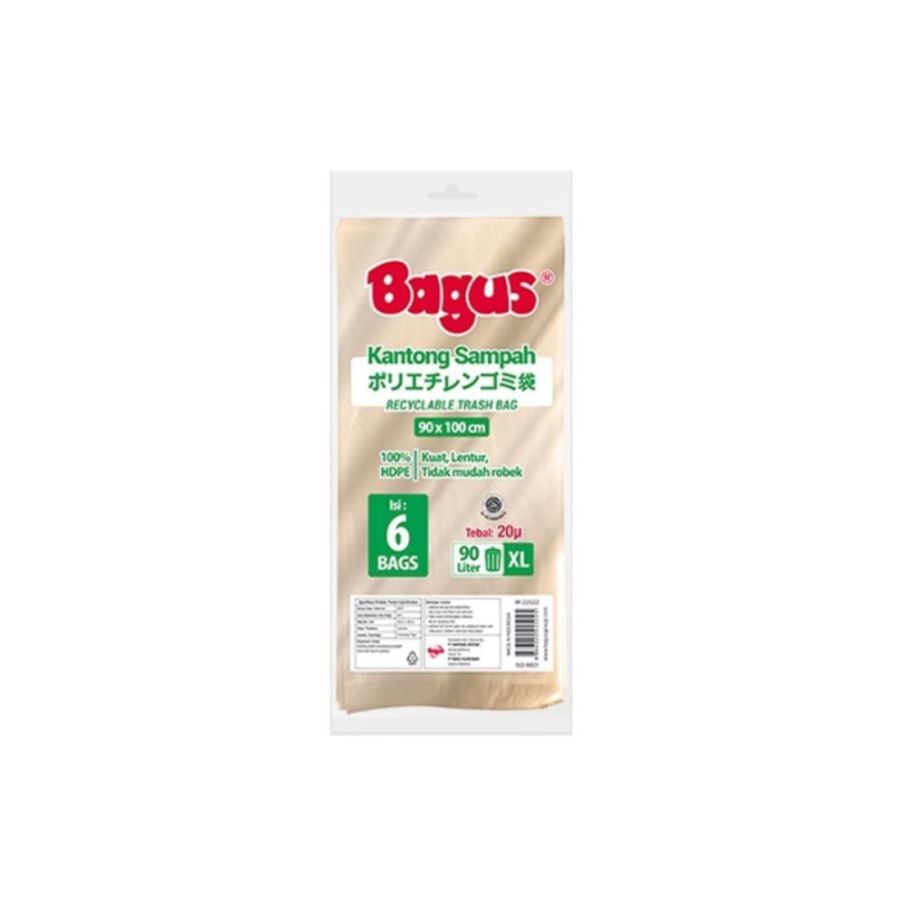 Bagus Kantong Sampah Gold Size XL 90 x 100 cm 90L 6pcs
