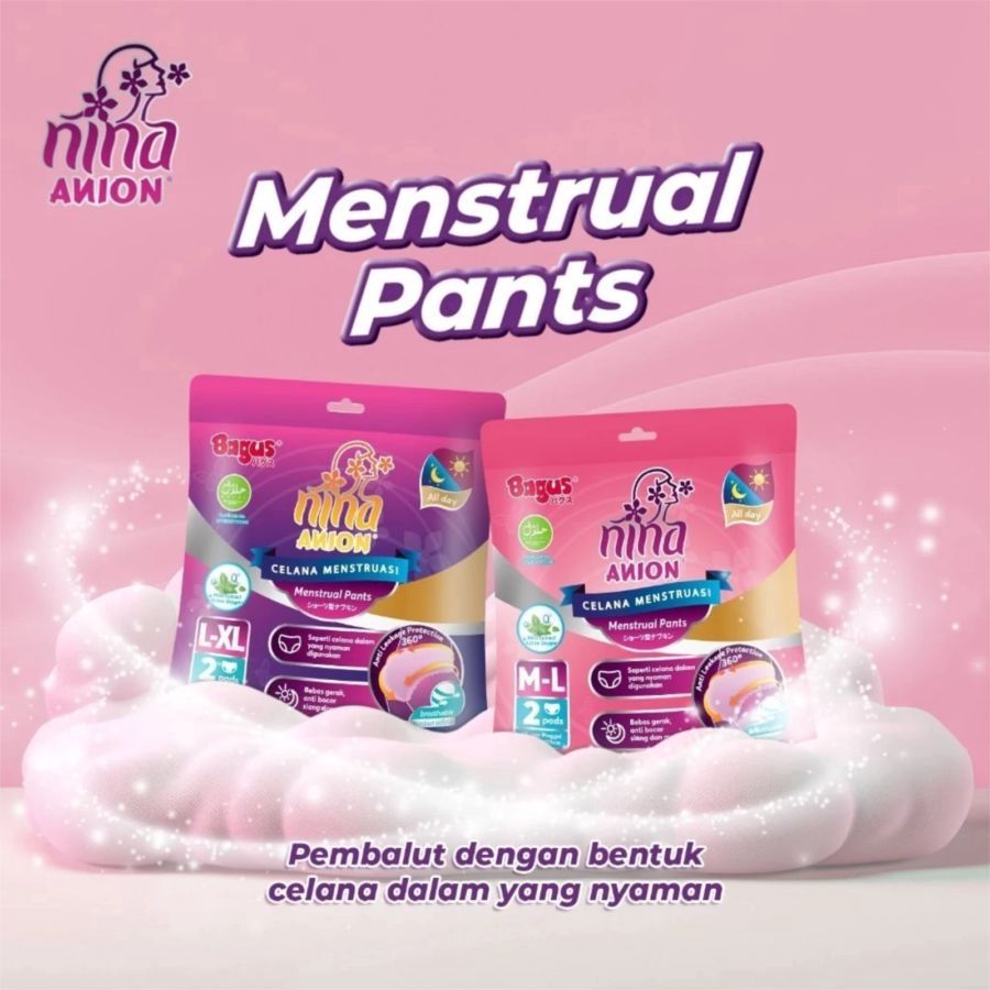 Bagus Nina Anion Menstrual Pants Size M-L 2pads