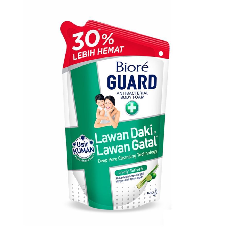 Biore Guard Refresh Lemongrass Antibacterial Body Foam Pouch 750ml