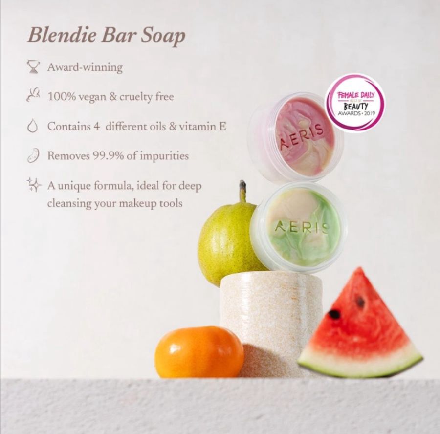 Aeris Beaute Blendie Watermelon & Pear Make Up Brush Soap 1pcs