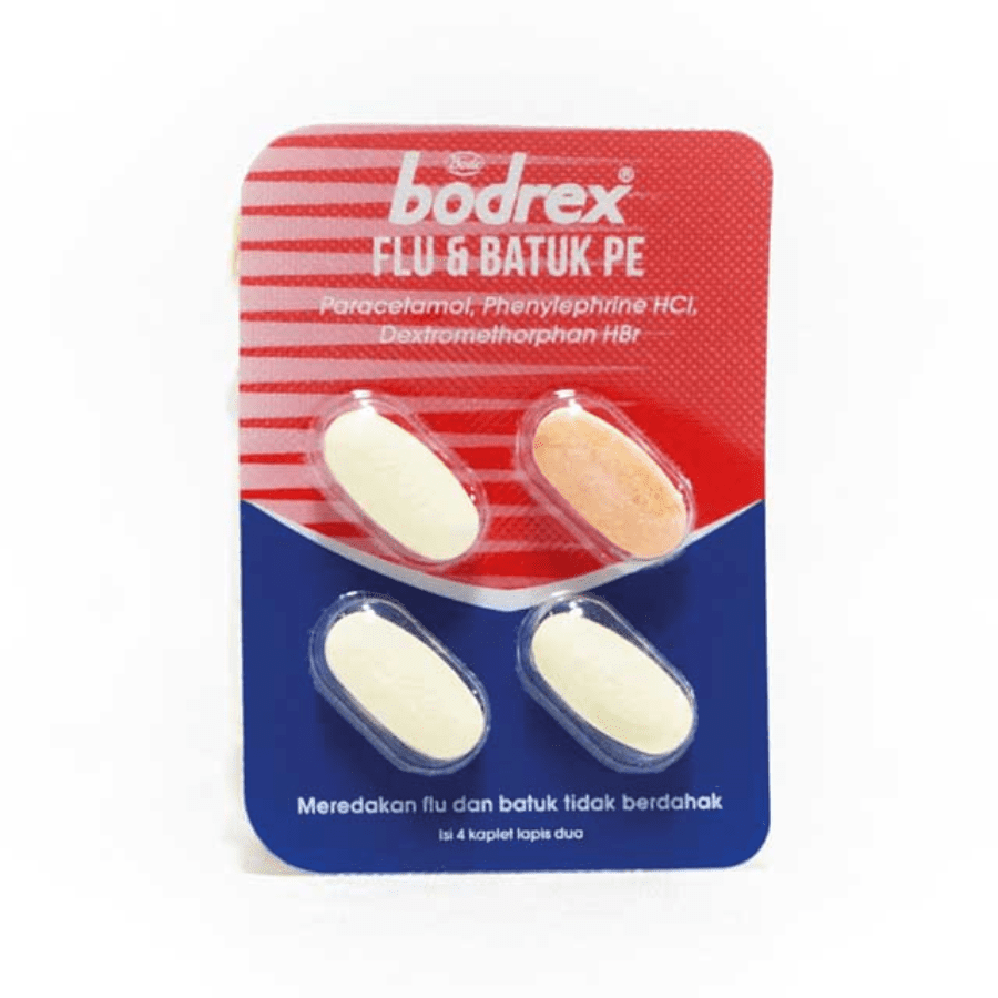 Bodrex PE Obat Flu dan Batuk Tidak Berdahak Strip 4kaplet