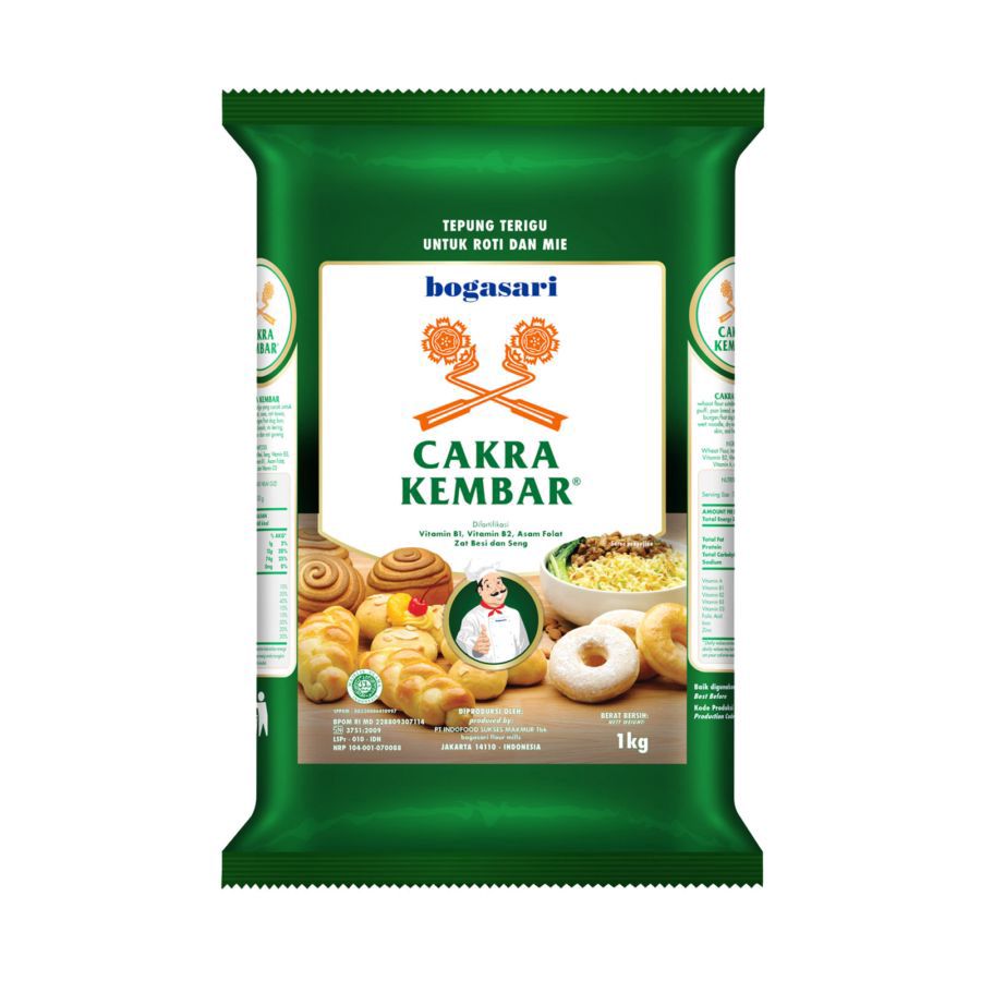 Bogasari Cakra Kembar Tepung Terigu Protein Tinggi Untuk Roti dan Mie 1kg