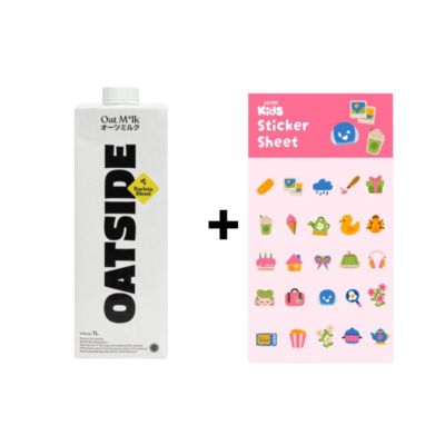 [Bundle] 1 Oatside Oat Milk Barista Blend 1000 ml + 1 Sticker Set Journal Sweet Home Astro Kids