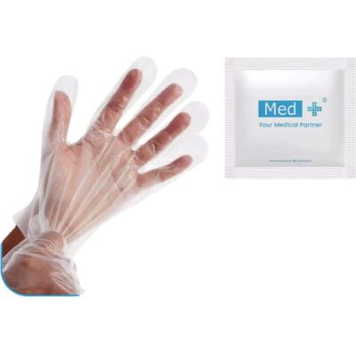 [Bundle 2] Med+ Disposable Plastic Gloves 1 pcs