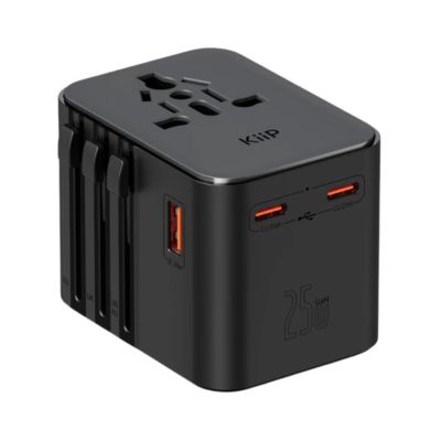 Kiip Universal Travel Adapter GaN 25 Watt Hitam C27T