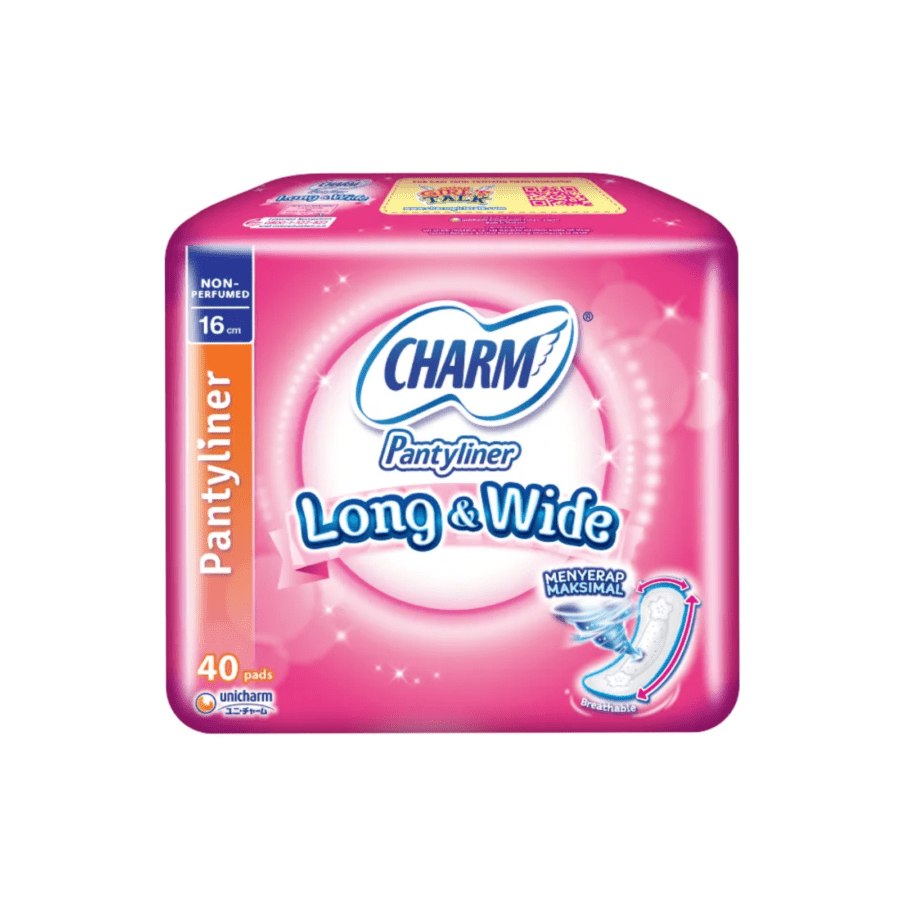 Charm Long & Wide Absorbent Fit Non Perfume 155mm Pantyliner 40pads