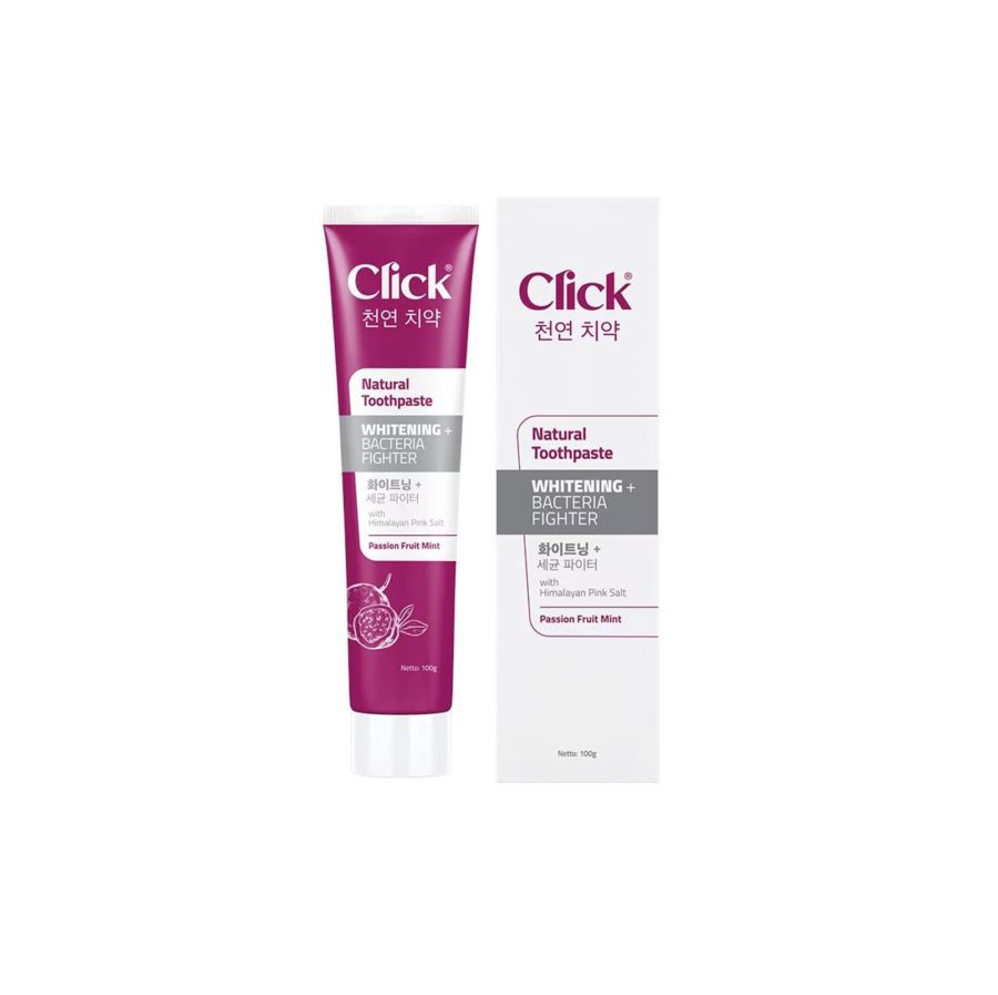 Click Natural Whitening Bacteria Fighter Passion Fruit Mint Toothpaste