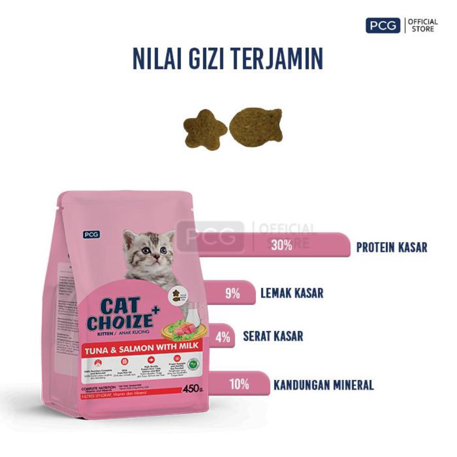 Cat Choize Plus Tuna & Salmon With Milk Kitten Makanan Kucing 450gram