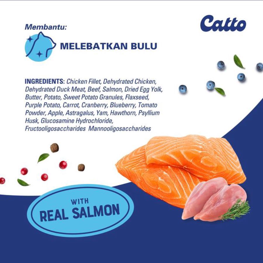 Catto Grain Free Salmon Adult Makanan Kucing Kering 400gram