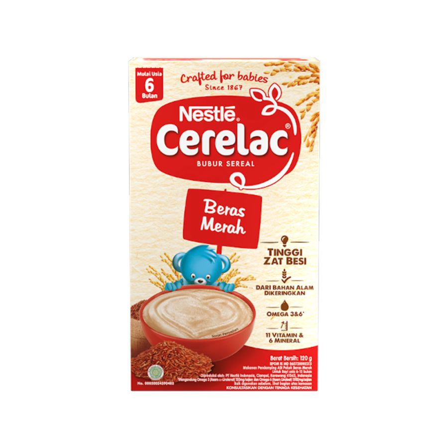 Nestle Cerelac Bubur Sereal Beras Merah MPASI 6+ Bulan 120gram