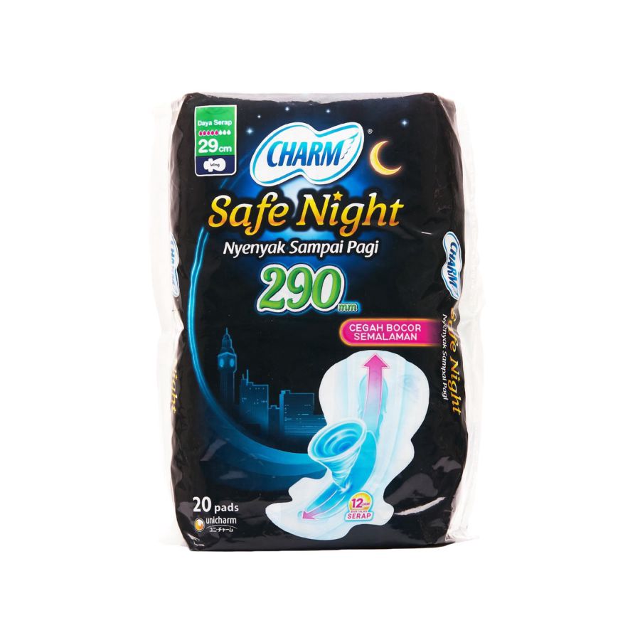 Charm Safe Night Wing 29cm Pembalut Kewanitaan 18pcs