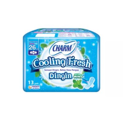 Charm Cooling Fresh Natural Mint Wing 26cm Pembalut Kewanitaan