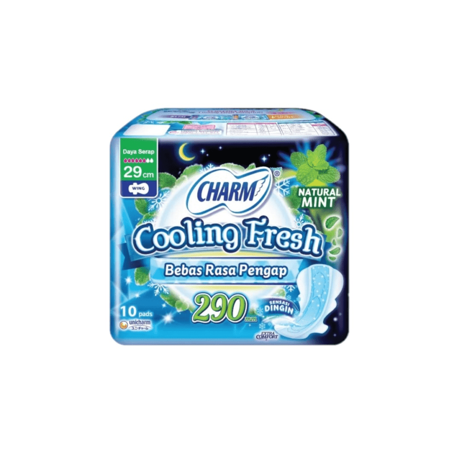 Charm Cooling Fresh Natural Mint 29 cm Pembalut Kewanitaan 10pads