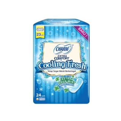 Charm Cooling Fresh Natural Mint Non Wing 23cm Pembalut Kewanitaan