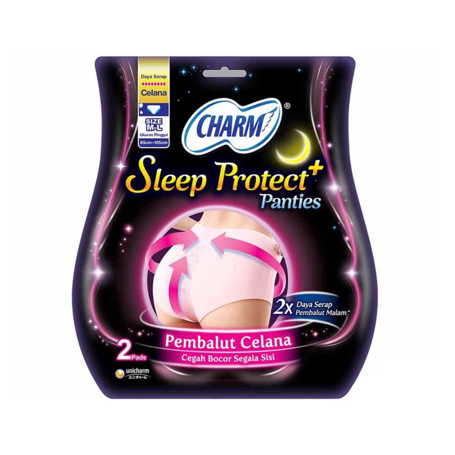 Charm Sleep Protect+ Panties All Size Pembalut Celana 2pcs