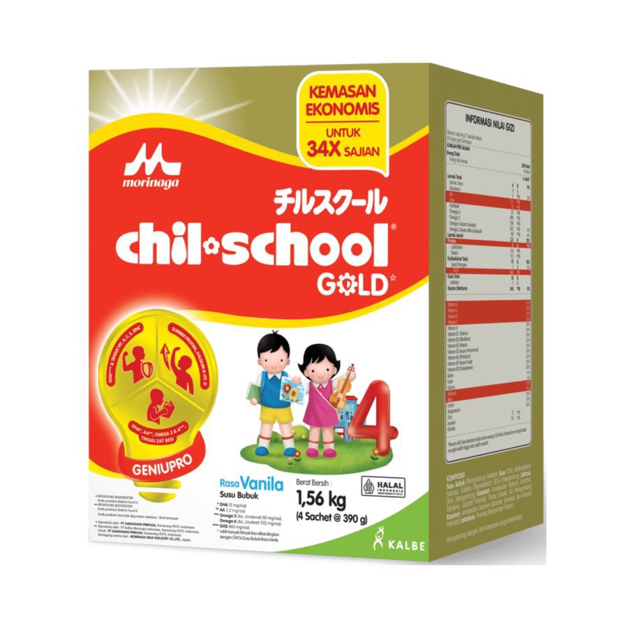 Morinaga Chil School 4 Vanilla 3-12 Tahun Susu Formula Box 1560gram