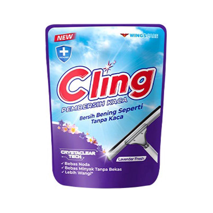 Cling Lavender Fresh Pembersih Kaca Pouch 400ml