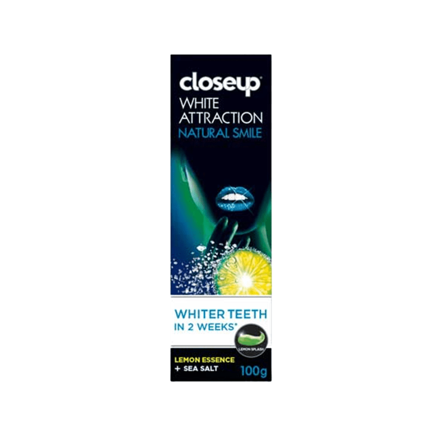 Closeup White Fresh Lemon Sea Salt Toothpaste 95gram