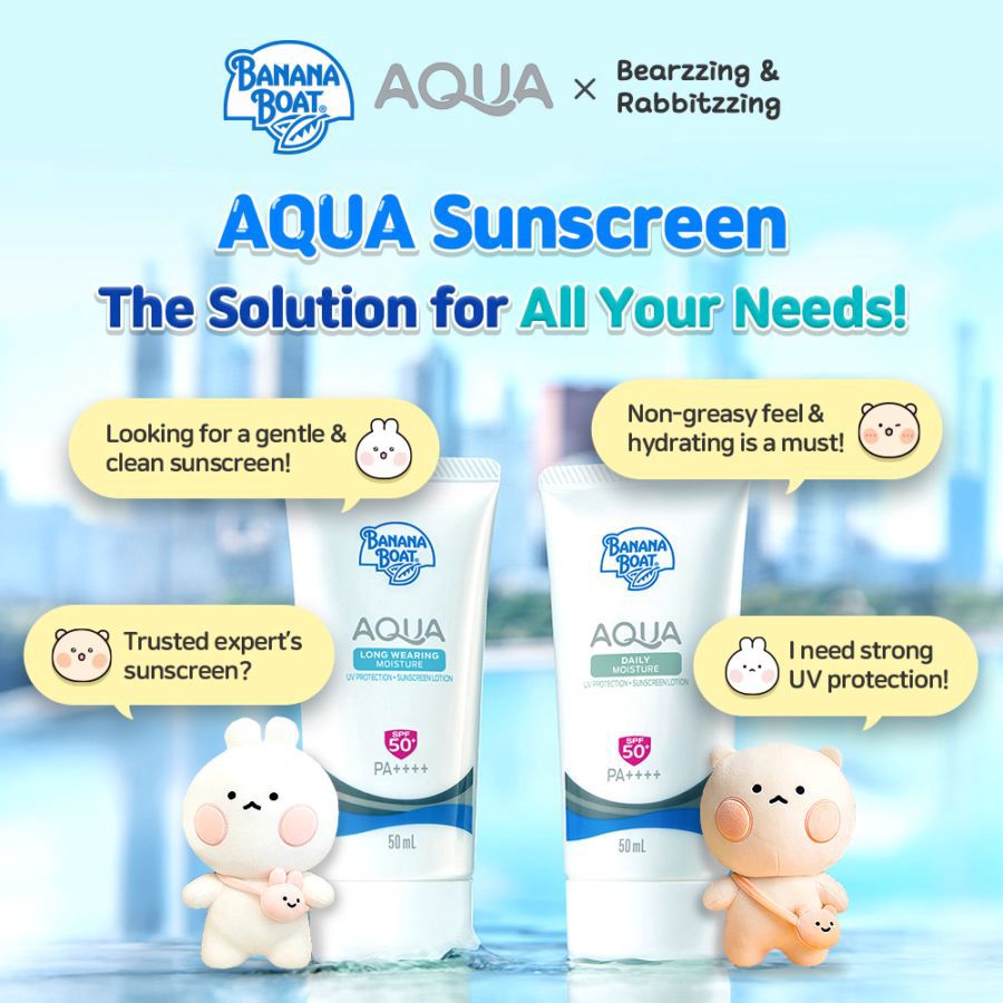 Banana Boat AQUA Daily Moisture Bearzzing Edition Sunscreen SPF 50+ PA++++ 50ml